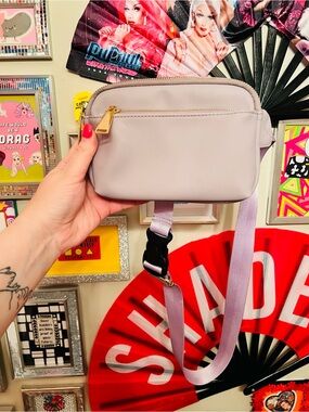 Lavender Crossbody Bag with Gold Hardware